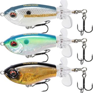 TRUSCEND PoPobait Plopper with BKK Hooks, Top Water Fishing Lures for Bass Walleye Pike Catfish Musky Perch, Floating Lure for Freshwater or Saltwater, Amazing Teasers Fishing Gifts for Family Fishing